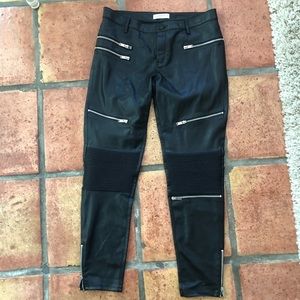 Synthetic Leather Zara woman pants with zippers